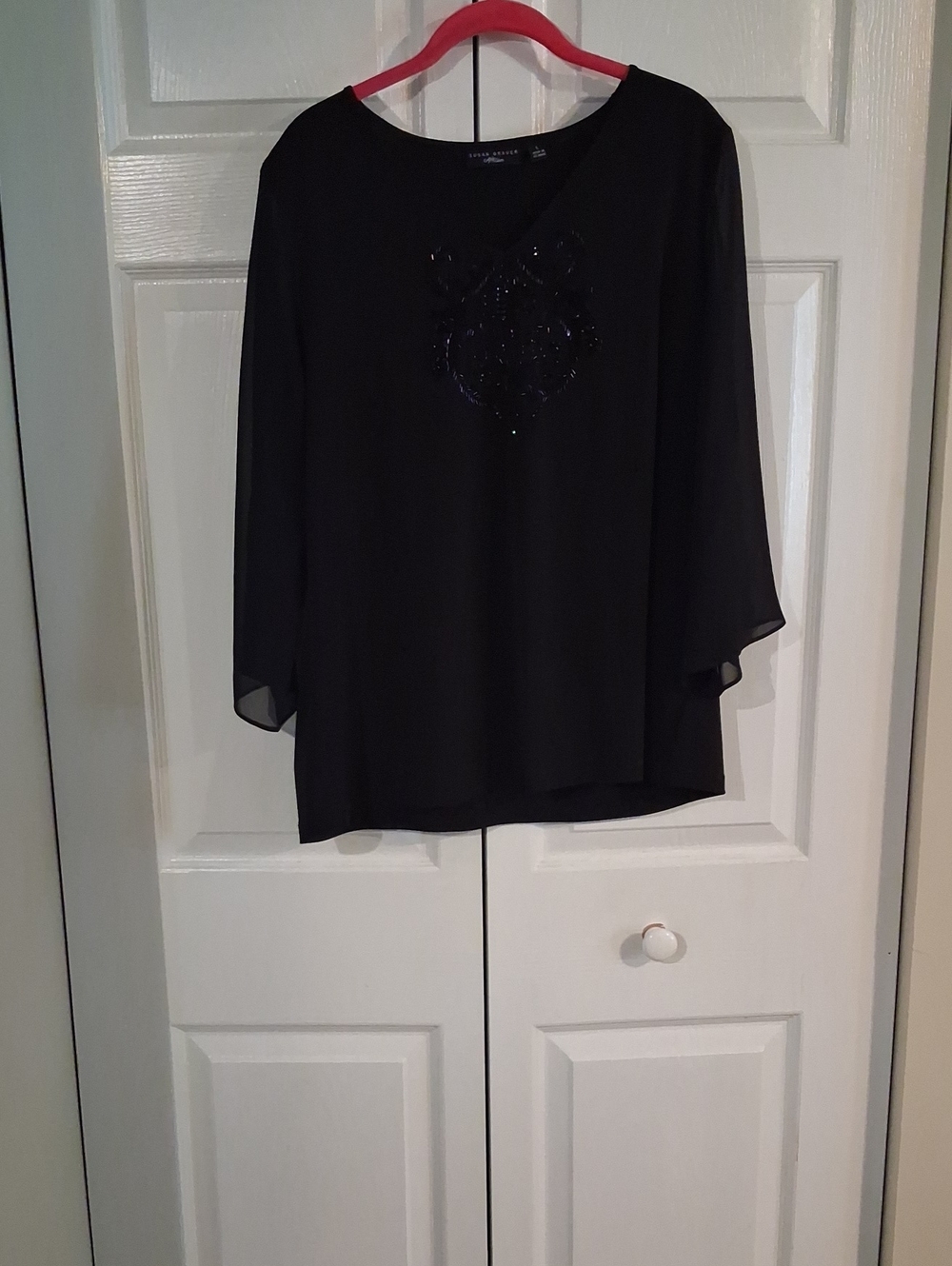 Black Embellished Women's Top